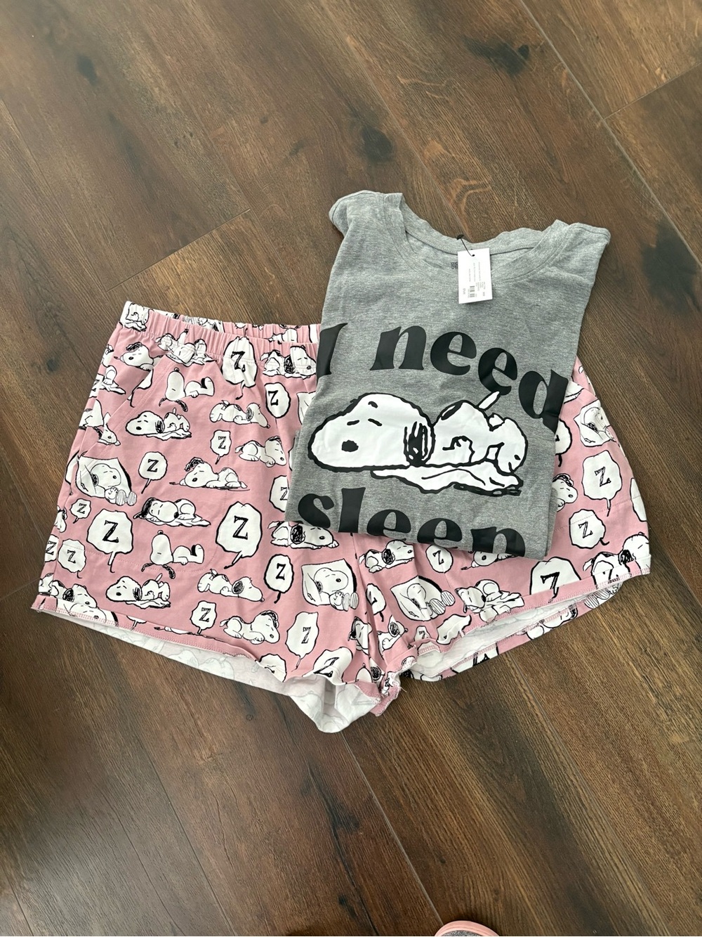Lane Bryant Peanuts Snoopy I Need Sleep Size 18/20 Pink & Gray Pajama set